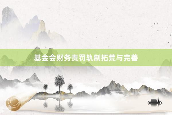 基金会财务责罚轨制拓荒与完善